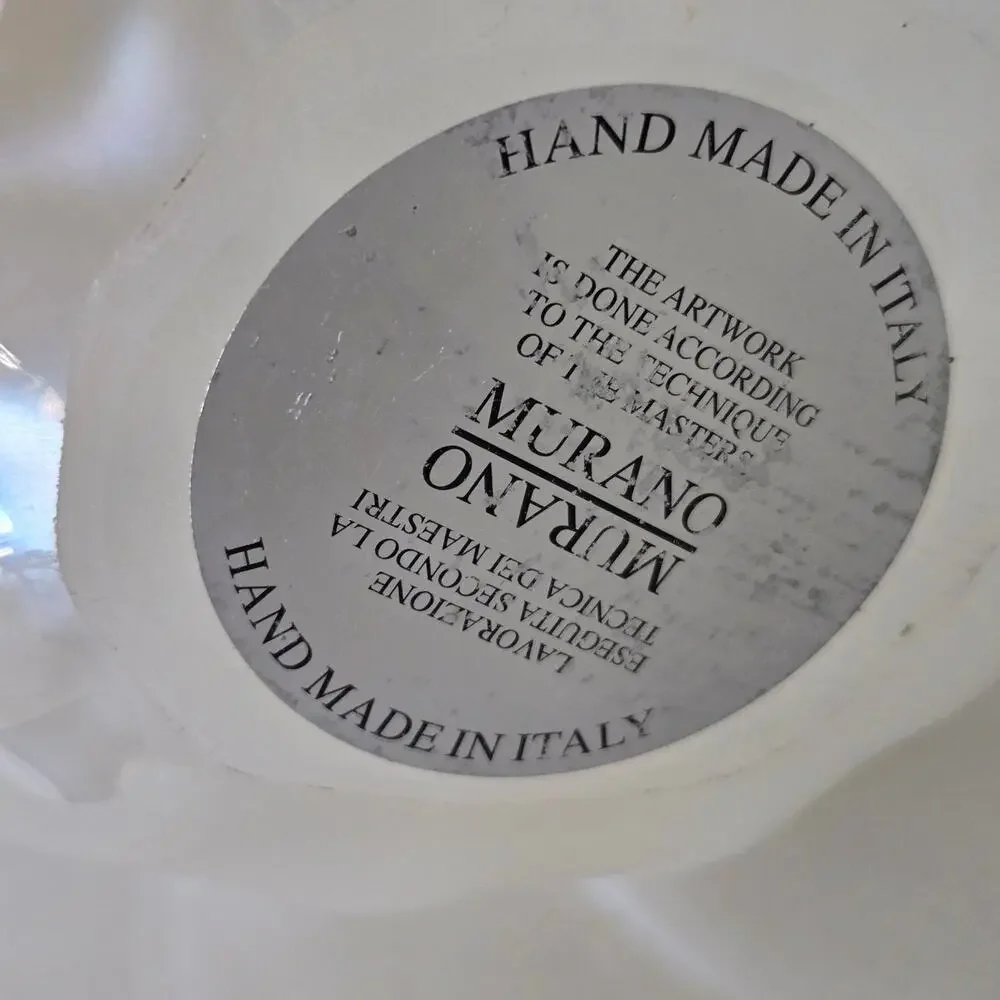 Murano White Crystal Italian‎ Vase Hand Made in Italy